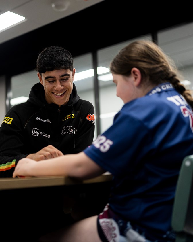 Blaize Talagi with a Panthers on the Prowl student