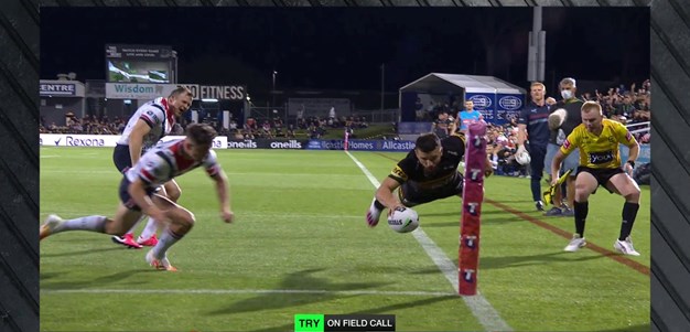 Mansour dives over for the Panthers first try