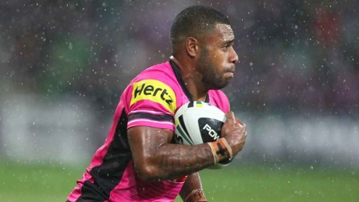 Digital Image by Ian Knight © nrlphotos.com: Kevin Naiqama (Penrith Panthers) NRL, Rugby League, Round 2, Melbourne Storm v Penrith Panthers @ AAMI Park, Melbourne, VIC, Saturday March 14th, 2014.