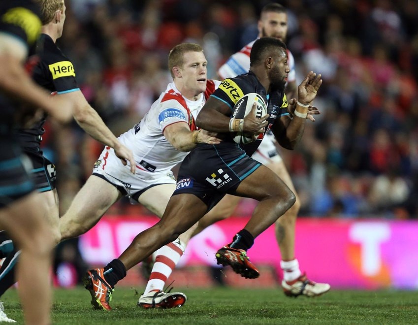 Digital Image by Robb Cox Â©nrlphotos.com: James Segeyaro :NRL Rugby League - Round 14; Penrith Panthers V Illawarra Cutters at Sportingbet Stadium, Saturday the 14th of June 2014.