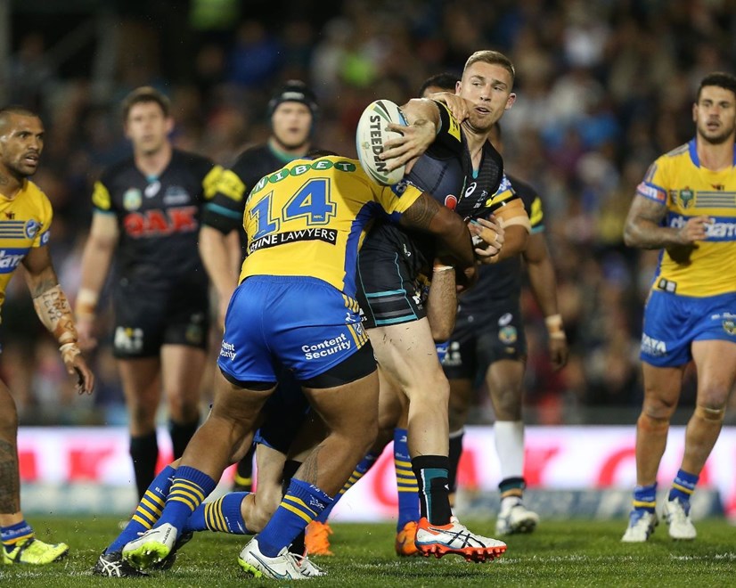 Bryce Cartrwright : Digital Photograph by Robb Cox Â© NRL Photos : NRL: Rugby League, Penrith Panthers Vs Parramatta Eels at Pepper Stadium, Penrith. Friday 29th May 2015.