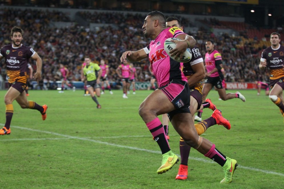 :	Digital Image by Colin Whelan copyright © nriphotos.   George Jennings          NRL Rugby League, Round 9 Brisbane Broncos v Penrith Panthers at Suncorp Stadium, Friday May8th  2015.