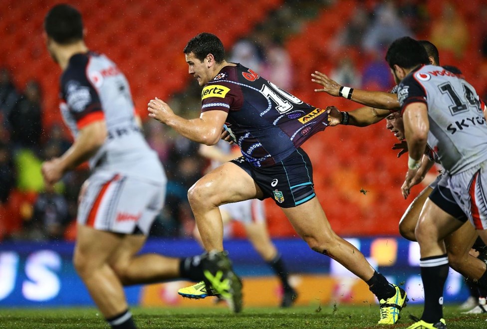 Regan Campbell-Gillard of the Panthers during the Round 23 NRL match between the Penrith Panthers and the Warriors at Peppers Stadium on August 15, 2015 in Sydney, Australia. Digital Image by Mark Nolan.