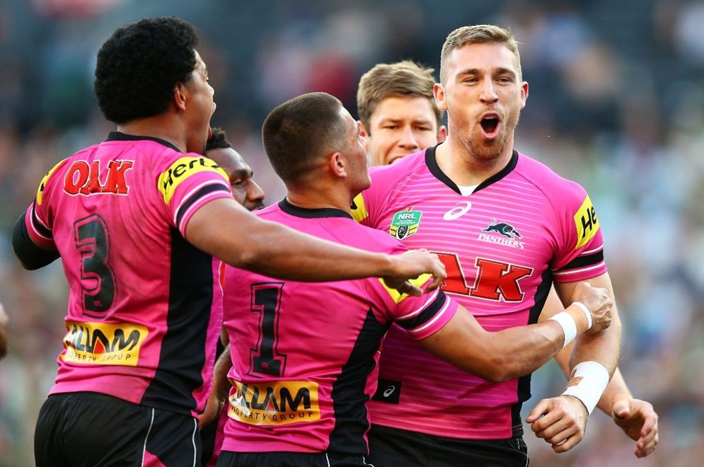 Bryce Cartwright of the Panthers during the Round 21 NRL match between the South Sydney Rabbitohs and the Penrith Panthers and the South Sydney Rabbitohs at ANZ Stadium on August 2, 2015 in Sydney, Australia. Digital Image by Mark Nolan.