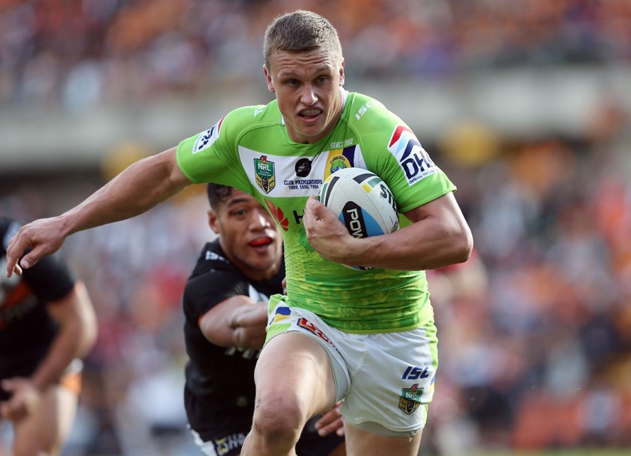 Jack Wighton  : Digital Image by Robb Cox Â©nrlphotos.com: :NRL Rugby League - Wests Tigers V Canberra Raiders at Leichhardt Oval. Sunday April 19th 2015.