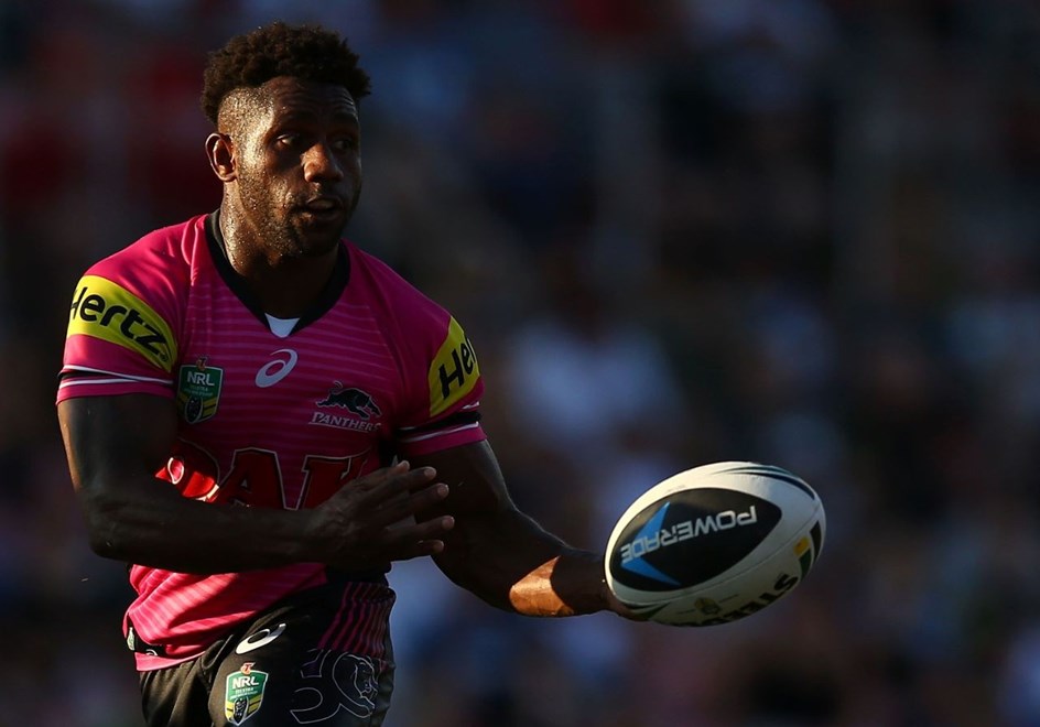 SYDNEY, AUSTRALIA - FEBRUARY 13:  James Segeyaro of the Panthers in action during the NRL Trial match between the Canterbury Bulldogs and the Penrith Panthers at Pepper Stadium on February 13, 2016 in Sydney, Australia.  (Photo by Mark Metcalfe/Getty Images)