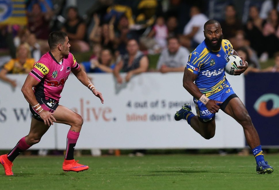:Digital Image Grant Trouville © NRLphotos  : NRL Rugby League - Round 22, Indigenous Round - Parramatta Eels v Penrith Panthers at TIO Stadium Darwin Saturday the 8th August 2015.