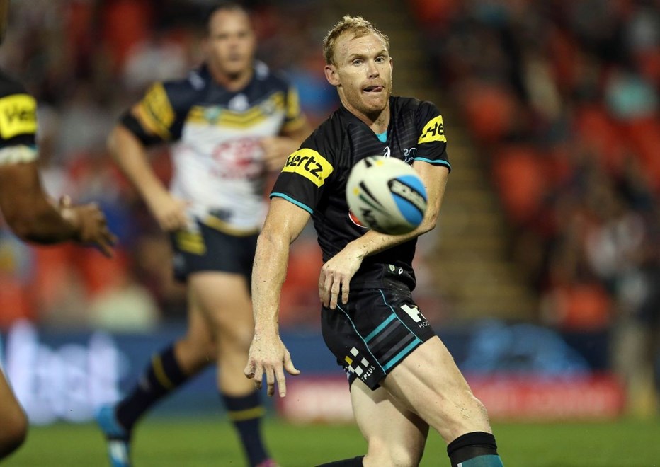 Peter Wallace : Digital Image by Robb Cox Â©nrlphotos.com: :NRL Rugby League - Panthers V Cowboys at Pepper Stadium, Penrith. Monday April 6th 2015.