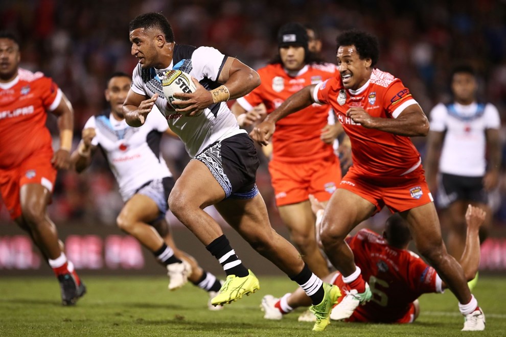 Viliame Kikau in action during the 2017 Pacific Test Invitational match between Fiji and Tonga at Campbelltown Sports Stadium on May 6, 2017 in Sydney, Australia.