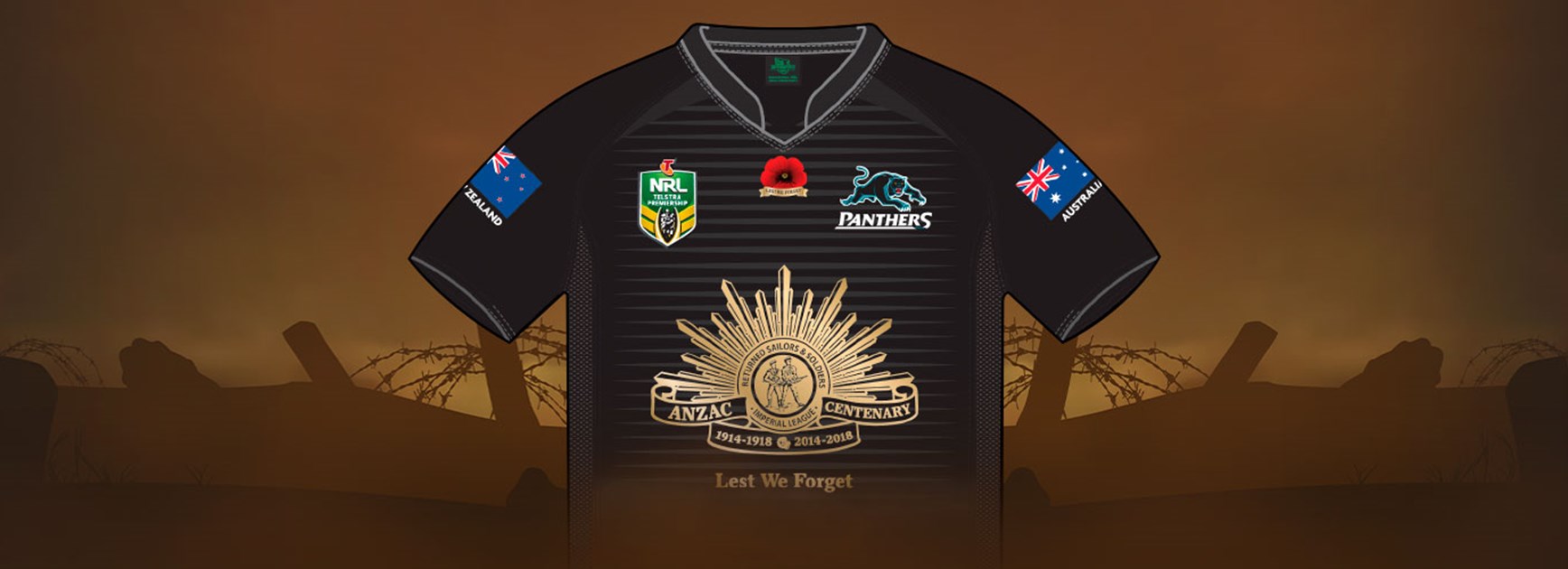 2015 Panthers Framed ANZAC Jersey auction